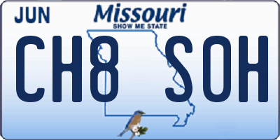 MO license plate CH8S0H