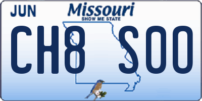 MO license plate CH8S0O
