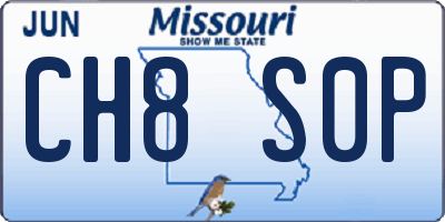MO license plate CH8S0P