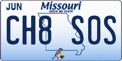 MO license plate CH8S0S