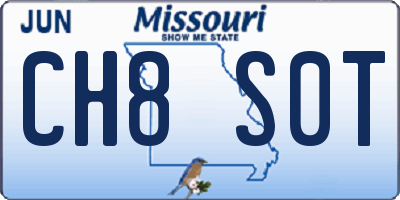 MO license plate CH8S0T