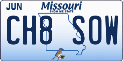 MO license plate CH8S0W
