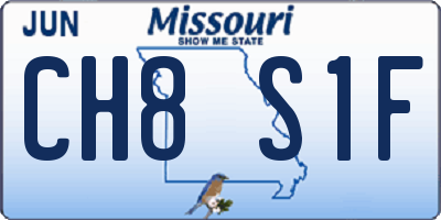 MO license plate CH8S1F