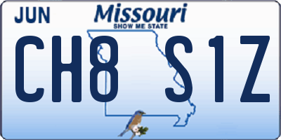 MO license plate CH8S1Z
