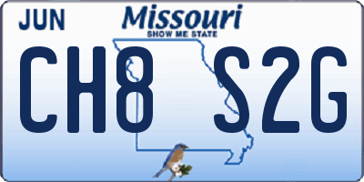 MO license plate CH8S2G