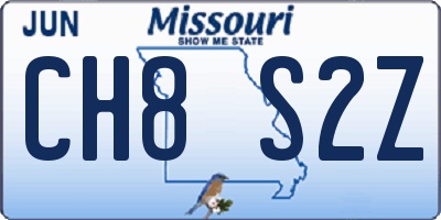 MO license plate CH8S2Z