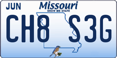 MO license plate CH8S3G