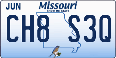 MO license plate CH8S3Q