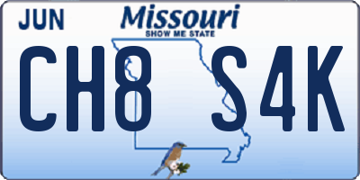 MO license plate CH8S4K