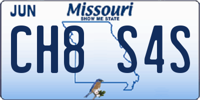 MO license plate CH8S4S