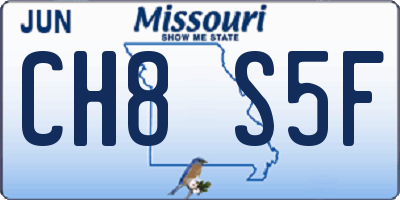 MO license plate CH8S5F