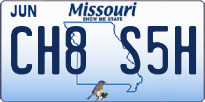 MO license plate CH8S5H