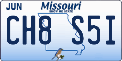 MO license plate CH8S5I