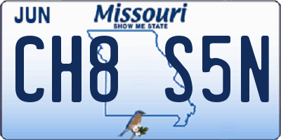 MO license plate CH8S5N