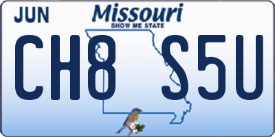 MO license plate CH8S5U