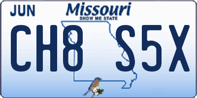 MO license plate CH8S5X