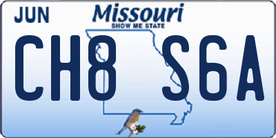 MO license plate CH8S6A