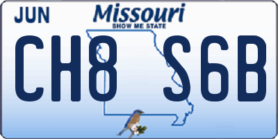 MO license plate CH8S6B