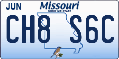 MO license plate CH8S6C