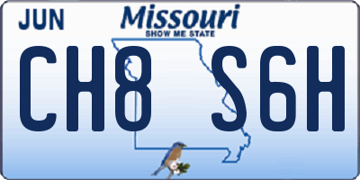 MO license plate CH8S6H