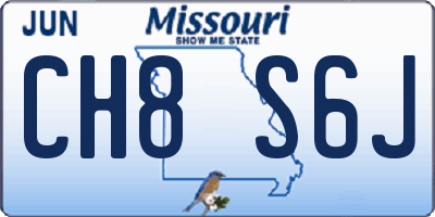 MO license plate CH8S6J