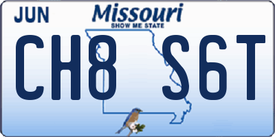 MO license plate CH8S6T