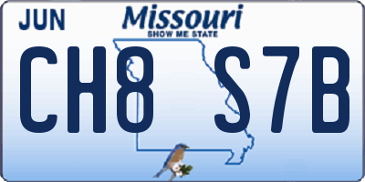MO license plate CH8S7B