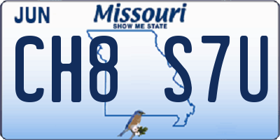 MO license plate CH8S7U