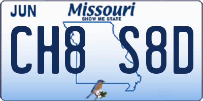 MO license plate CH8S8D