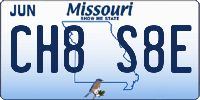MO license plate CH8S8E
