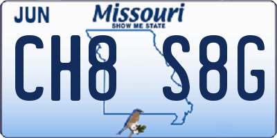 MO license plate CH8S8G
