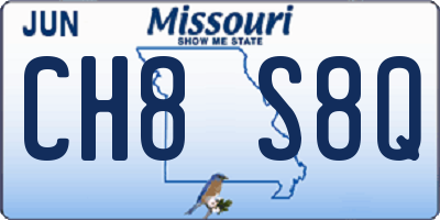 MO license plate CH8S8Q