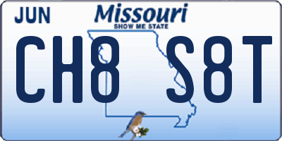 MO license plate CH8S8T