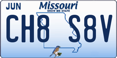 MO license plate CH8S8V