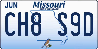 MO license plate CH8S9D