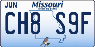 MO license plate CH8S9F