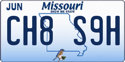 MO license plate CH8S9H