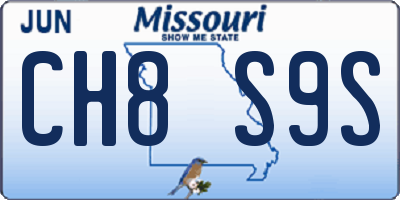 MO license plate CH8S9S