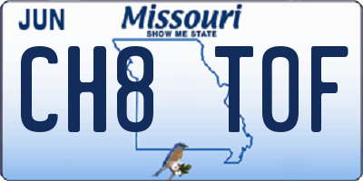 MO license plate CH8T0F