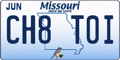 MO license plate CH8T0I