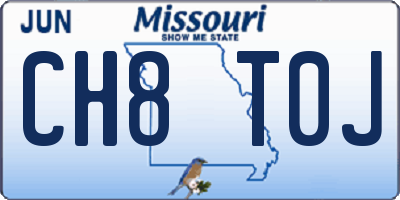 MO license plate CH8T0J