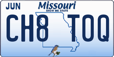 MO license plate CH8T0Q
