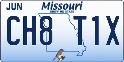 MO license plate CH8T1X