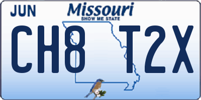 MO license plate CH8T2X