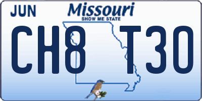 MO license plate CH8T3O