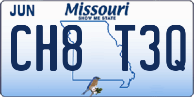 MO license plate CH8T3Q