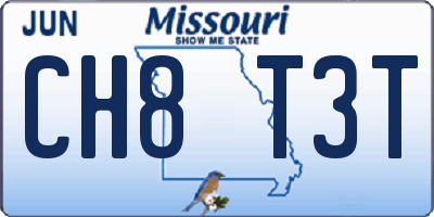 MO license plate CH8T3T