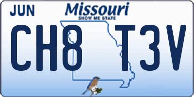 MO license plate CH8T3V