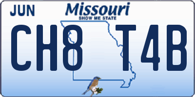 MO license plate CH8T4B