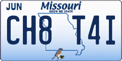 MO license plate CH8T4I